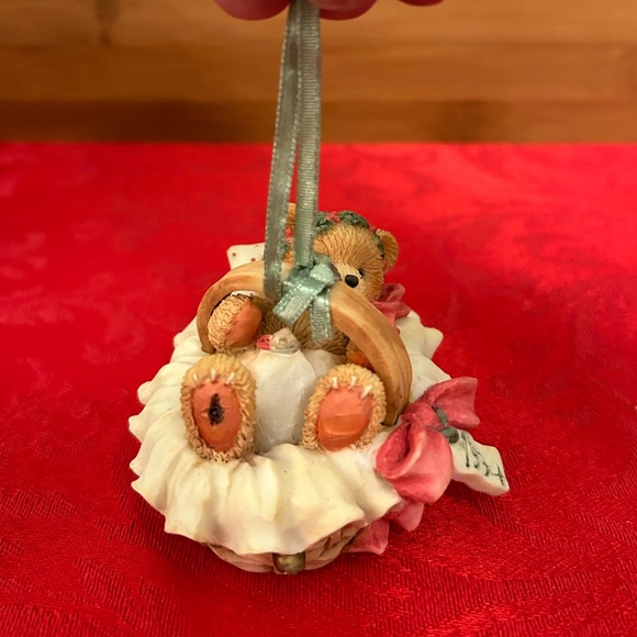 Cherished Teddies Beary Christmas Baby in Basket Ornament - Picture 7 of 8